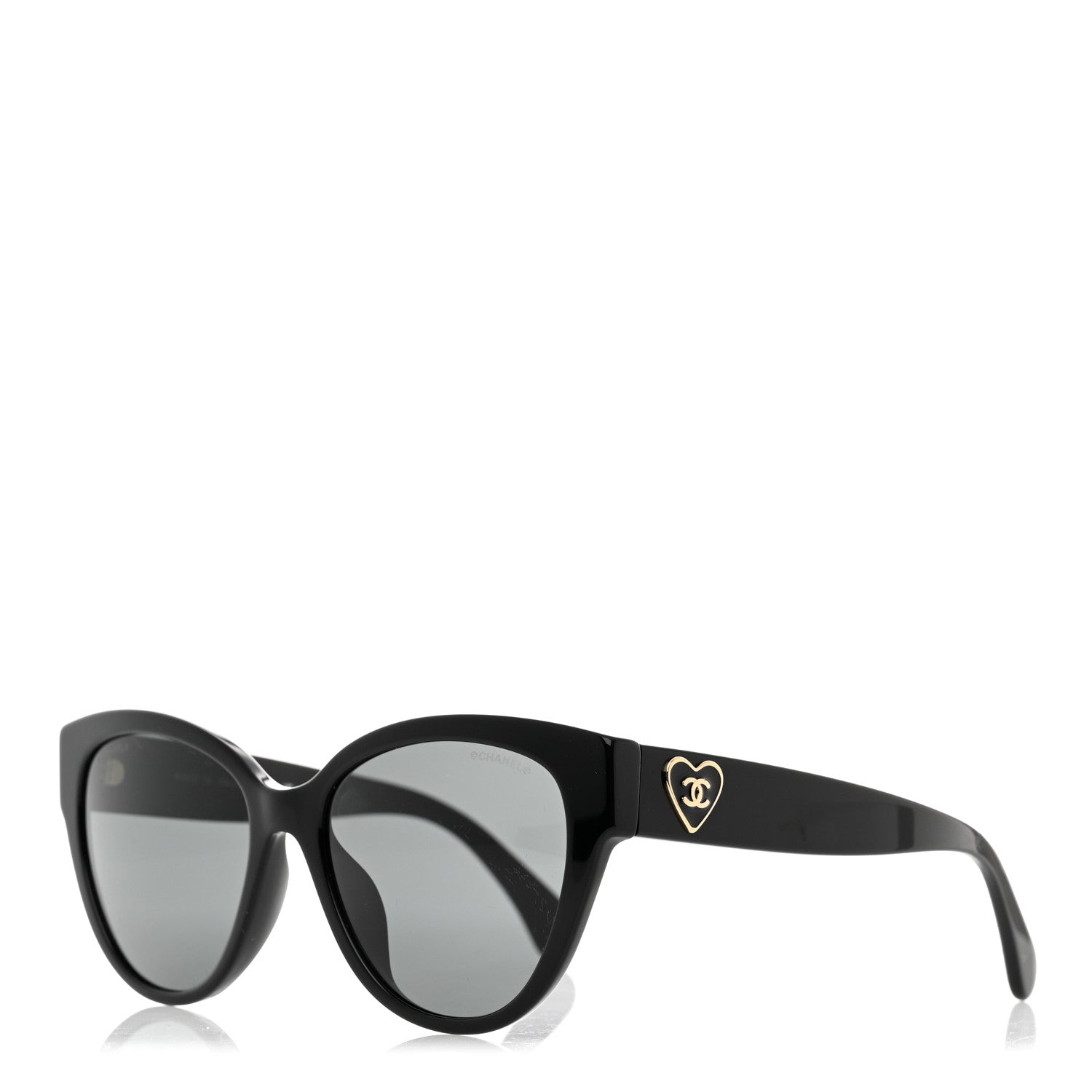 Chanel Acetate Enamel Heart Butterfly Sunglasses 5477-A Black 1 of 8
