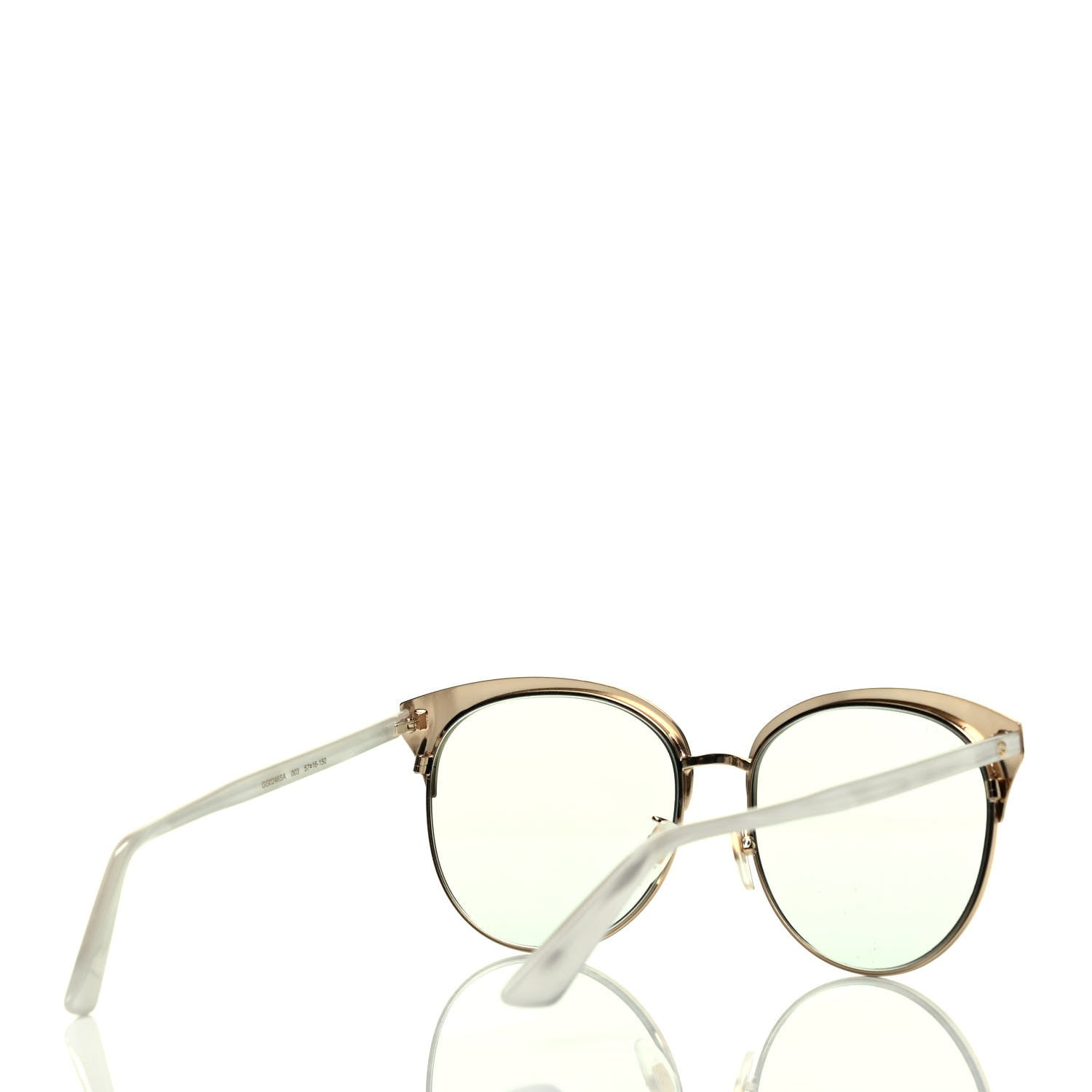 Gucci Round Metal GG0246SA Sunglasses Light Green 3 of 5