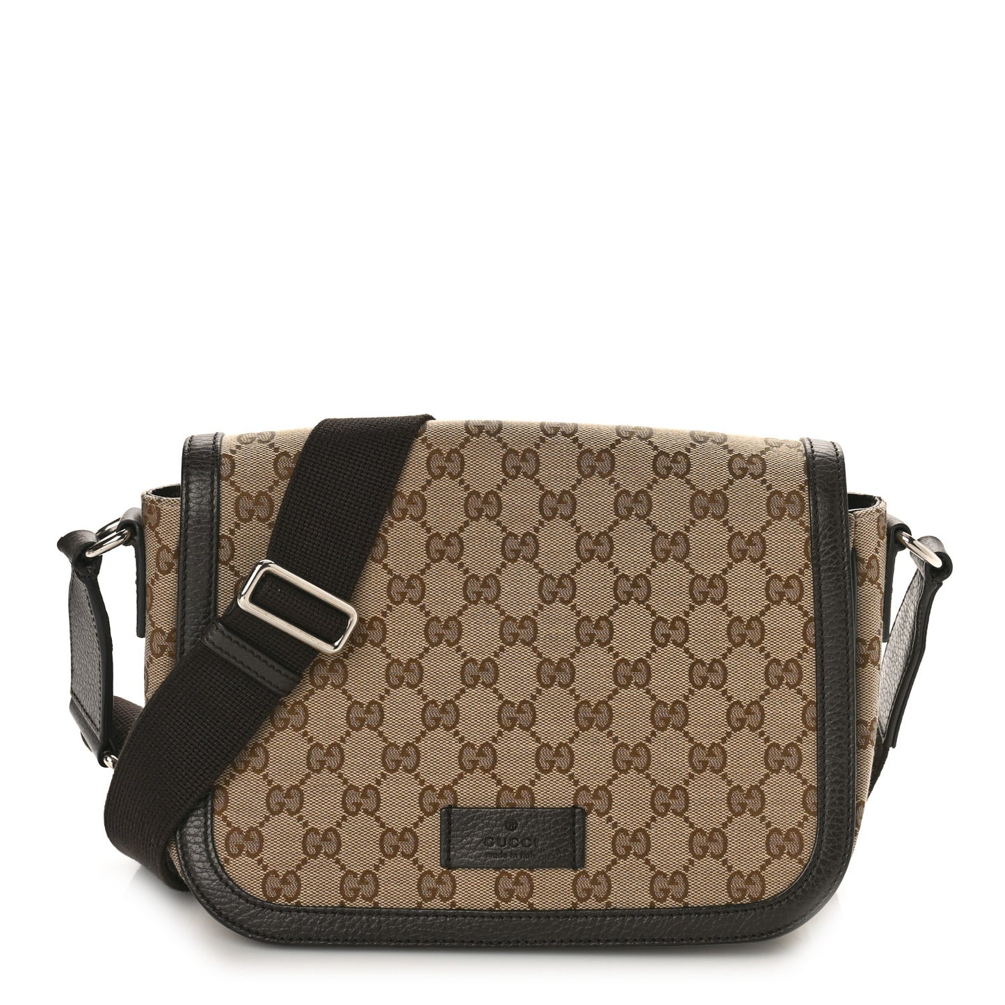 Monogram Flap Messenger Bag Beige Dark Brown