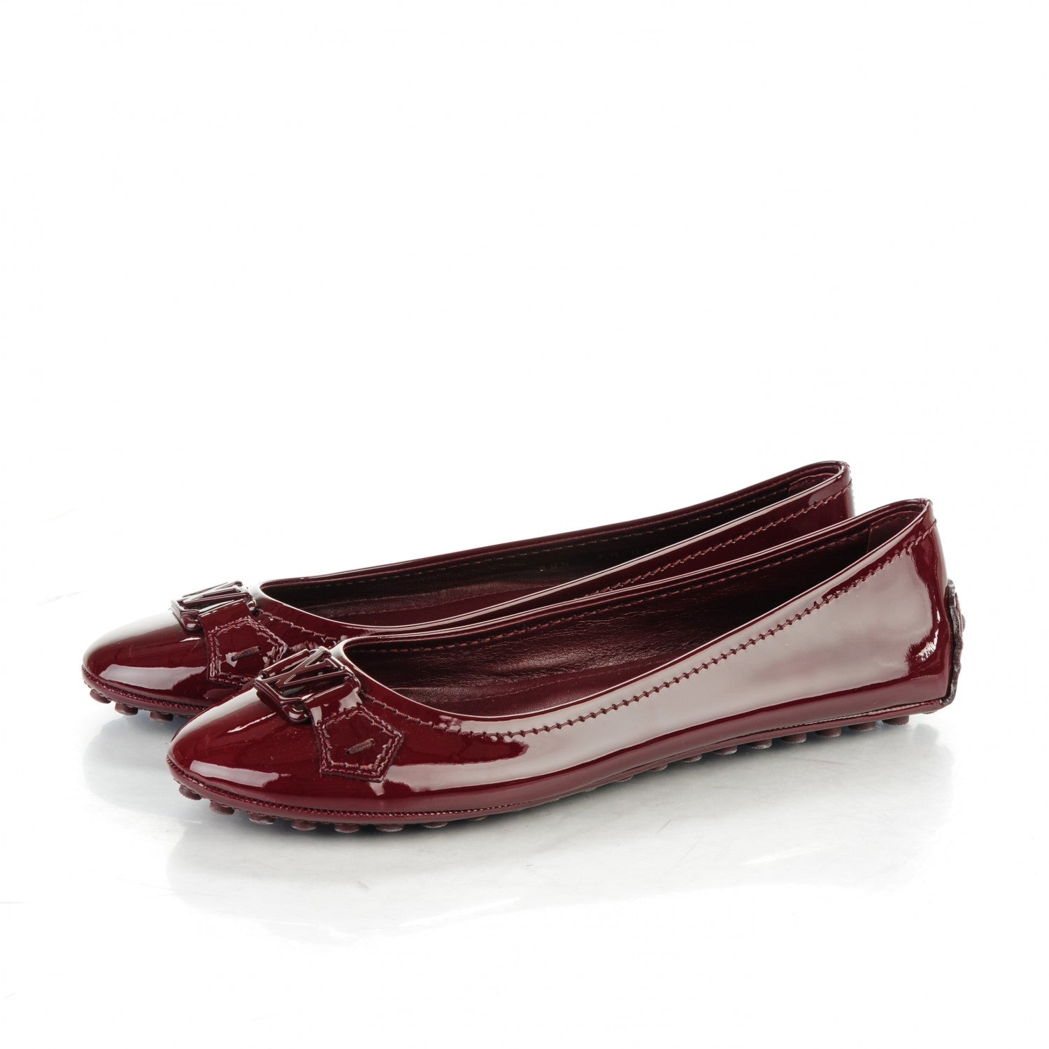 Louis Vuitton Patent Calfskin Oxford Ballerina Flats 38.5 Amarante 3 of 8