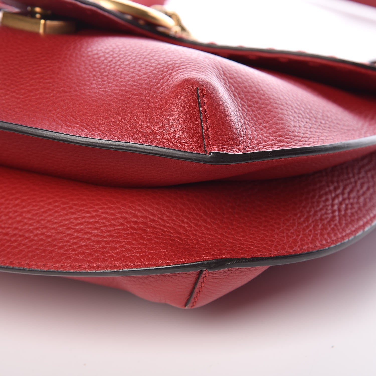 Gucci Cellarius Calfskin Feline GG Marmont Flap Shoulder Bag Vulcanic Red 9 of 9