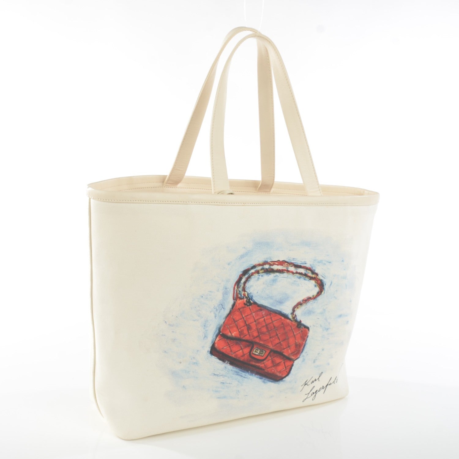 Chanel Canvas Calfskin Mobile Art Tote White 3 of 9