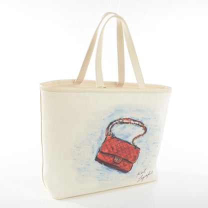 Chanel Canvas Calfskin Mobile Art Tote White 3 of 9