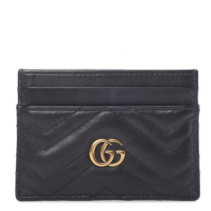 Gucci Calfskin Matelasse GG Marmont Card Holder Black 1 of 5