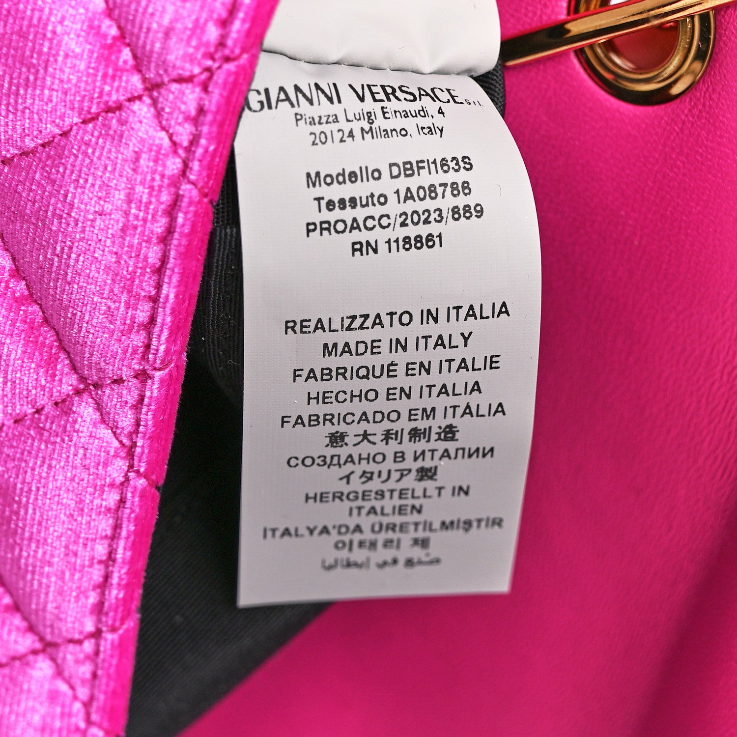 Versace Velvet Quilted Medusa Chain Crossbody Pink 8 of 12