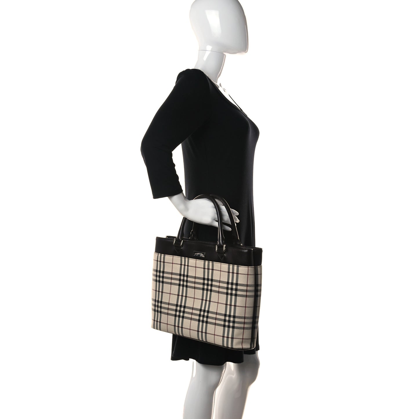 House Check Large Tote Black