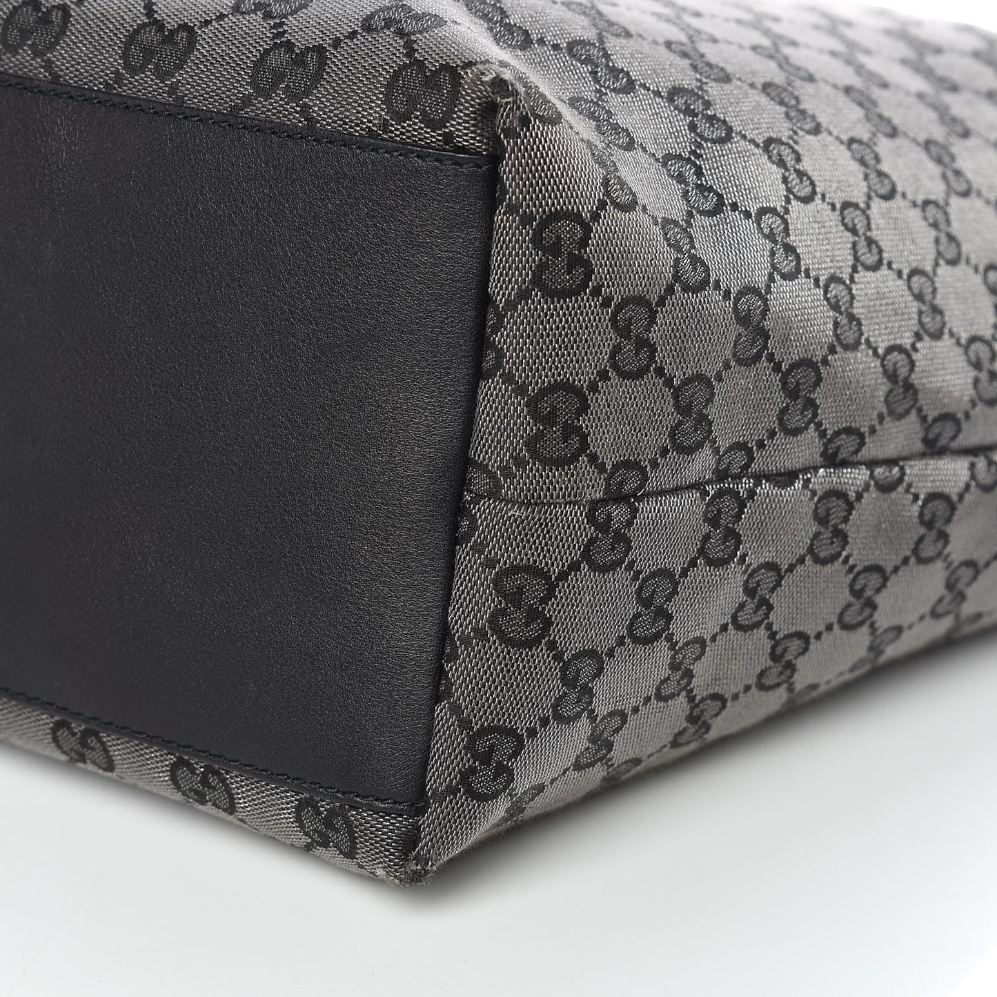 Metallic Monogram XL Shopper Tote Black