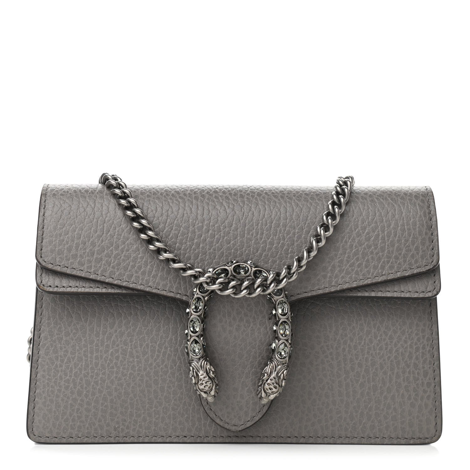 Gucci Dollar Calfskin Crystal Super Mini Dionysus Shoulder Bag Dusty Grey Black Diamond 1 of 9