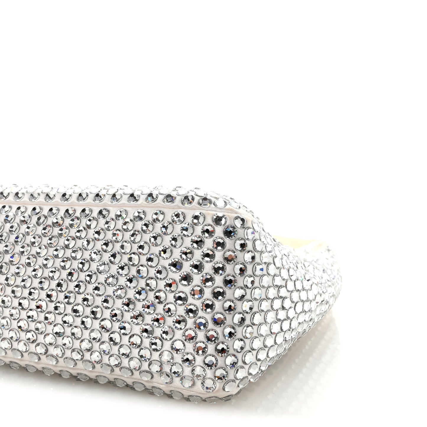 Satin Crystal Mini Re-Edition 2000 Bag White