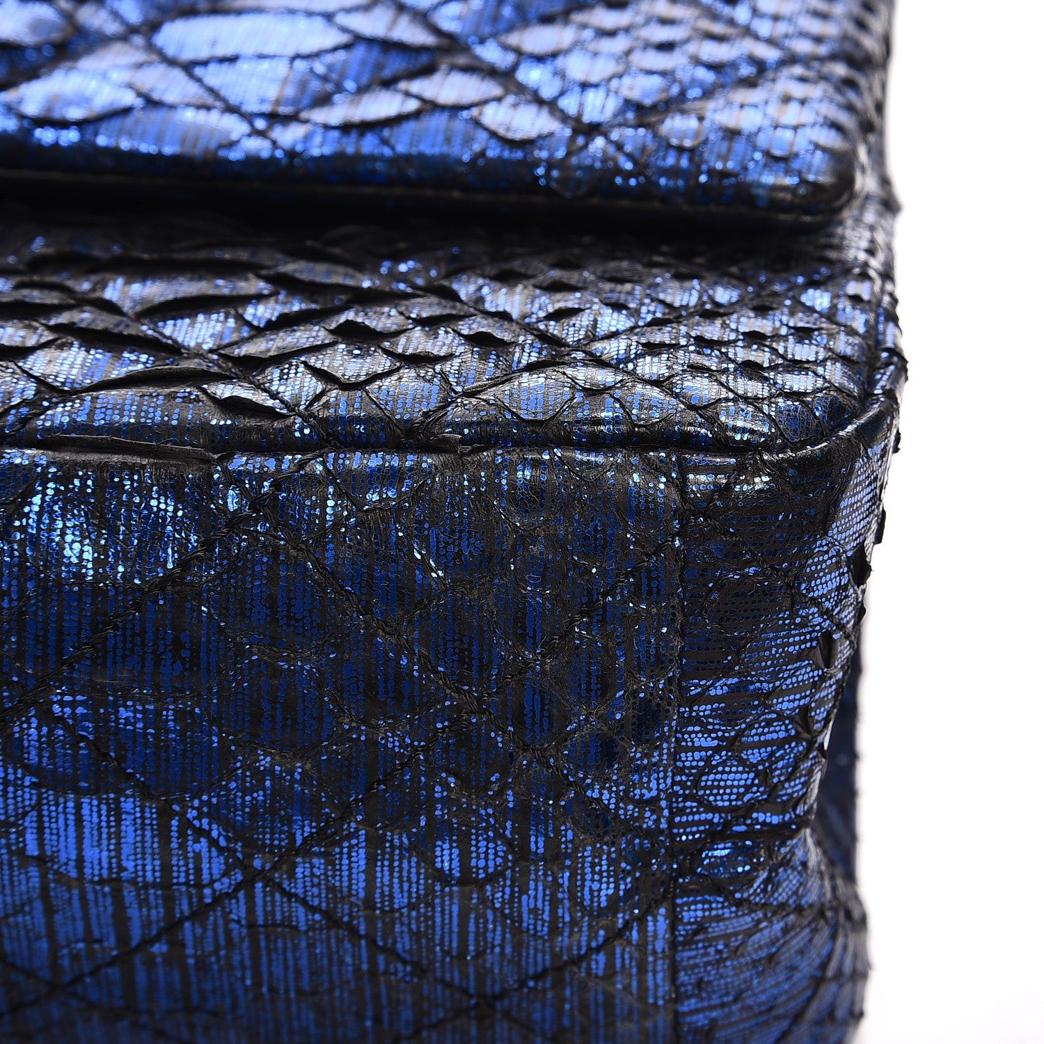 Chanel Metallic Python Quilted 2.55 Reissue 226 Flap Blue 13 of 15