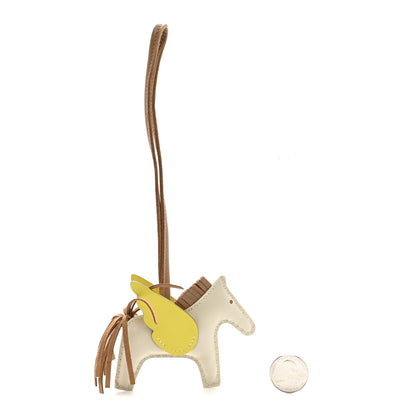Hermes Milo Lambskin Grigri Rodeo Pegase Horse Bag Charm PM Craie Chai Lime 2 of 5