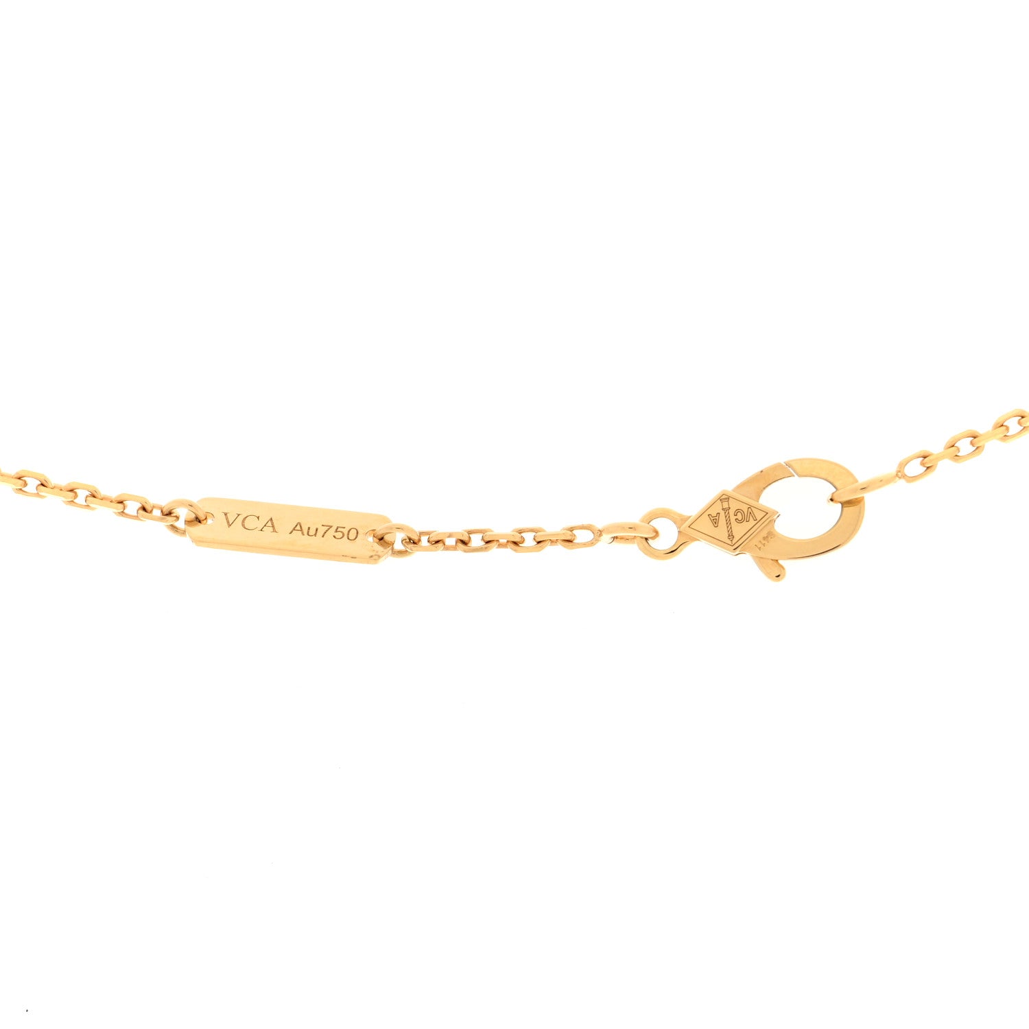 Van Cleef & Arpels 18K Yellow Gold Black Onyx Vintage Alhambra Pendant Necklace 4 of 5