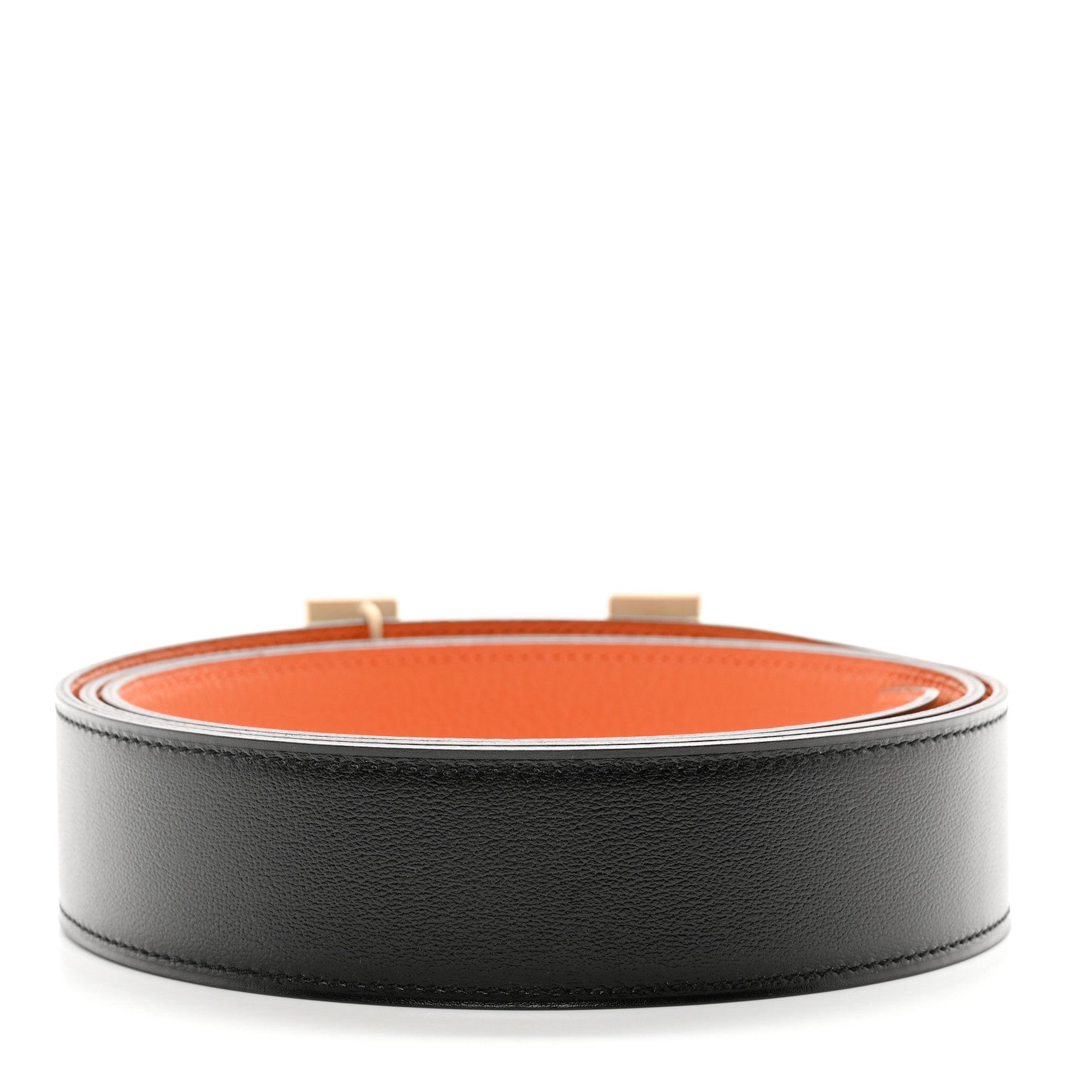 Hermes Box Togo 32mm H Belt 120 48 Black Orange 2 of 6