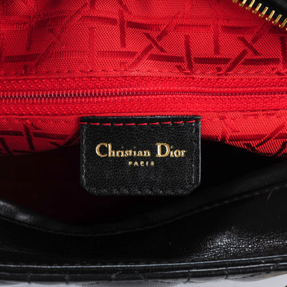 Christian Dior Lambskin Cannage Medium Lady Dior Black 6 of 7