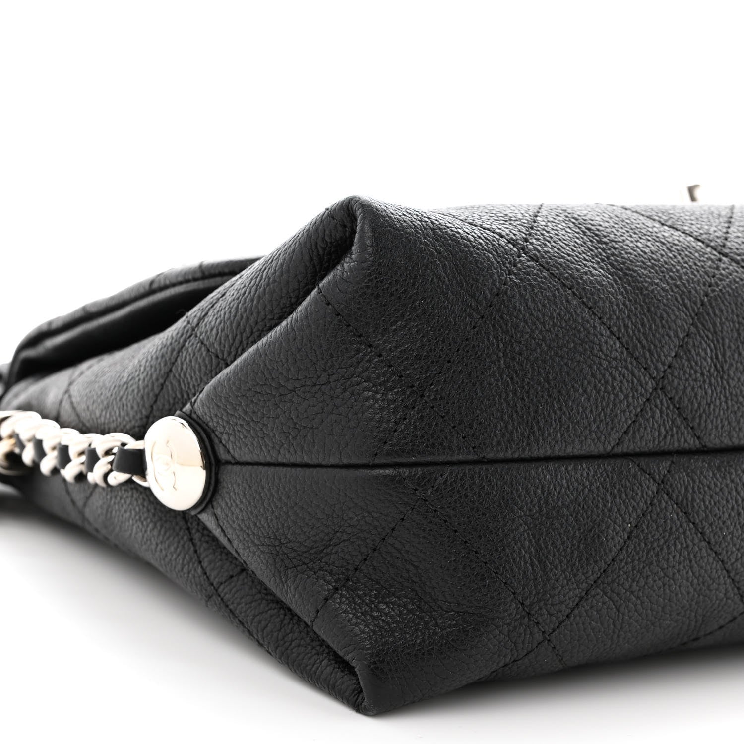 Chanel Grained Calfskin Stitched Small Braided With Style Flap Black 9 of 12