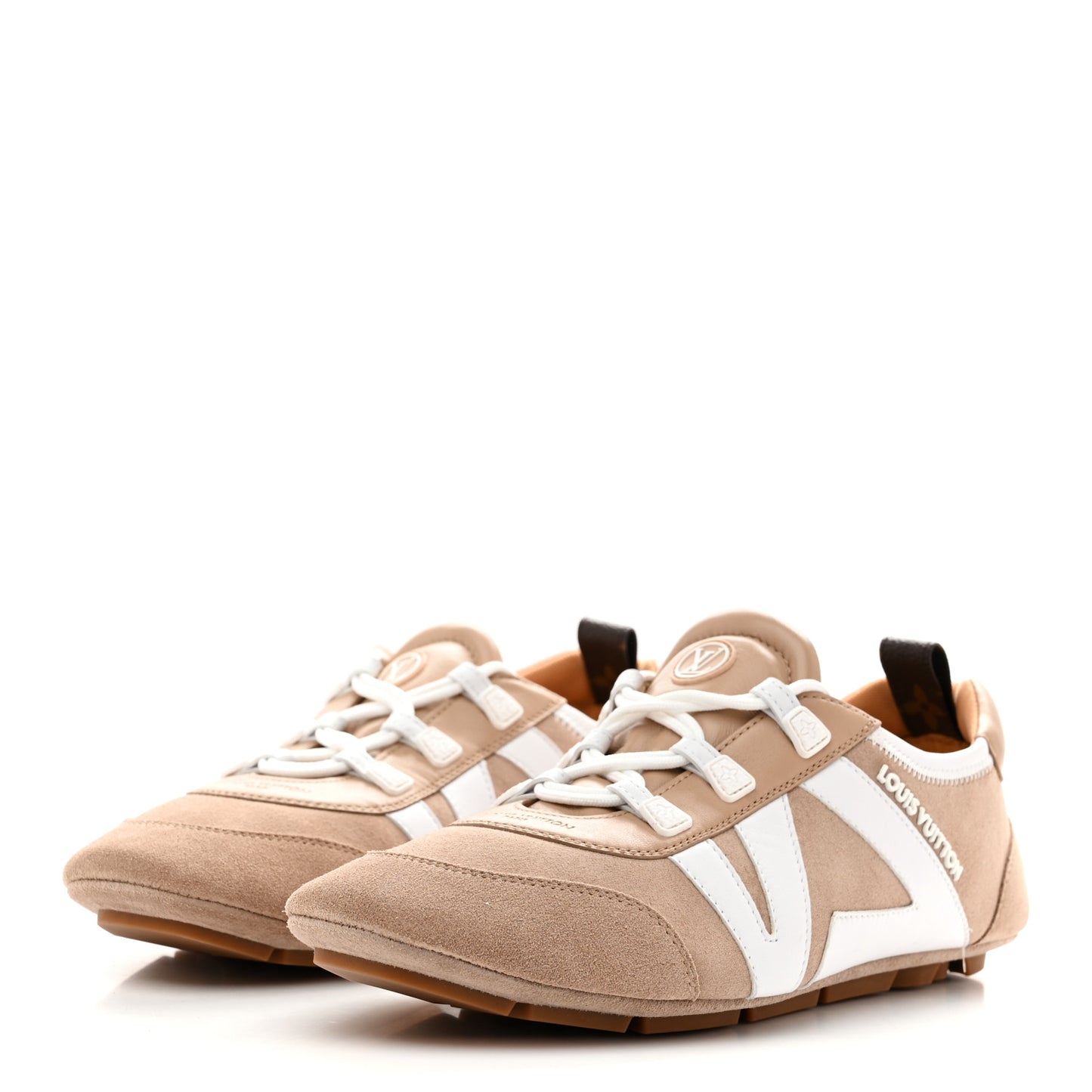 Suede Calfskin LV Sneakerina 40 Hazelnut Brown