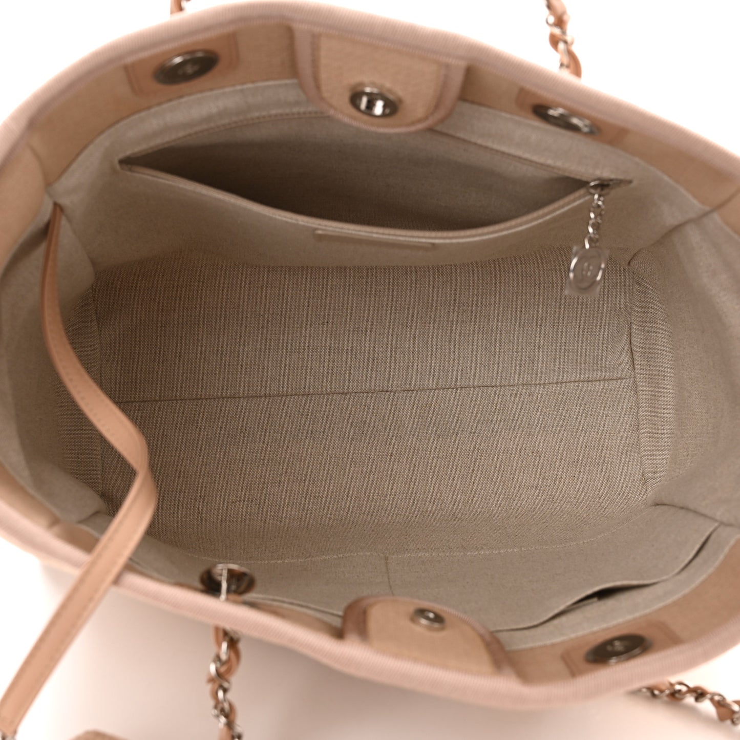 Mixed Fibers Small Deauville Tote Beige