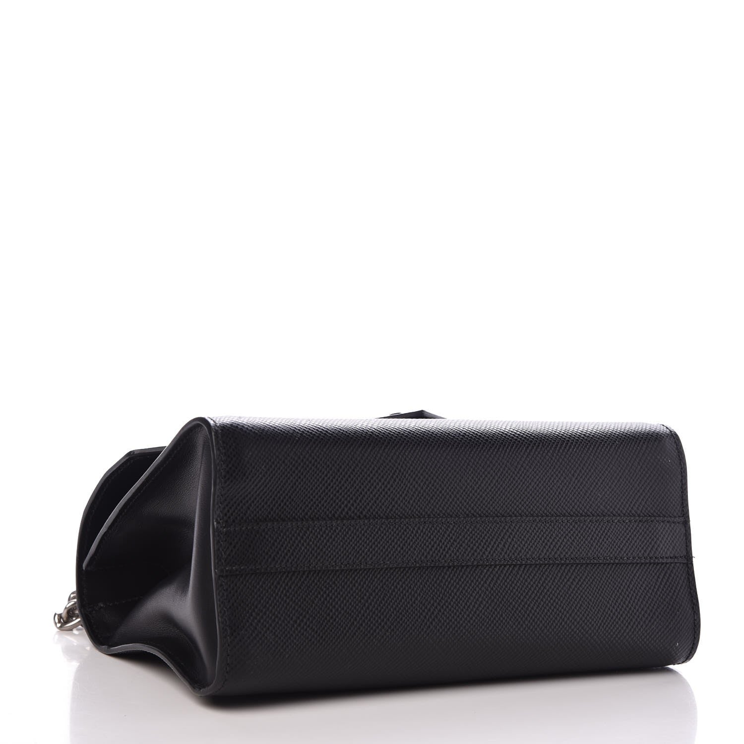 Prada Saffiano Cuir Calfskin Monochrome Envelope Flap Chain Shoulder Bag Black 4 of 6