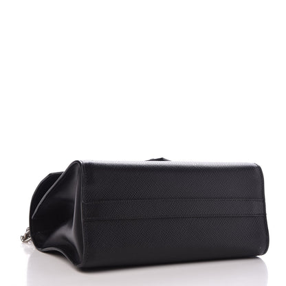 Prada Saffiano Cuir Calfskin Monochrome Envelope Flap Chain Shoulder Bag Black 4 of 6