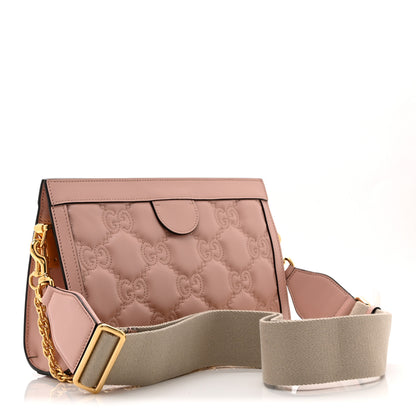 Gucci Calfskin GG Matelasse Small Slim Chain Shoulder Bag Perfect Pink Natural 3 of 11