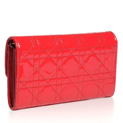Christian Dior Patent Cannage Miss Dior Chain Wallet Red 3 of 7