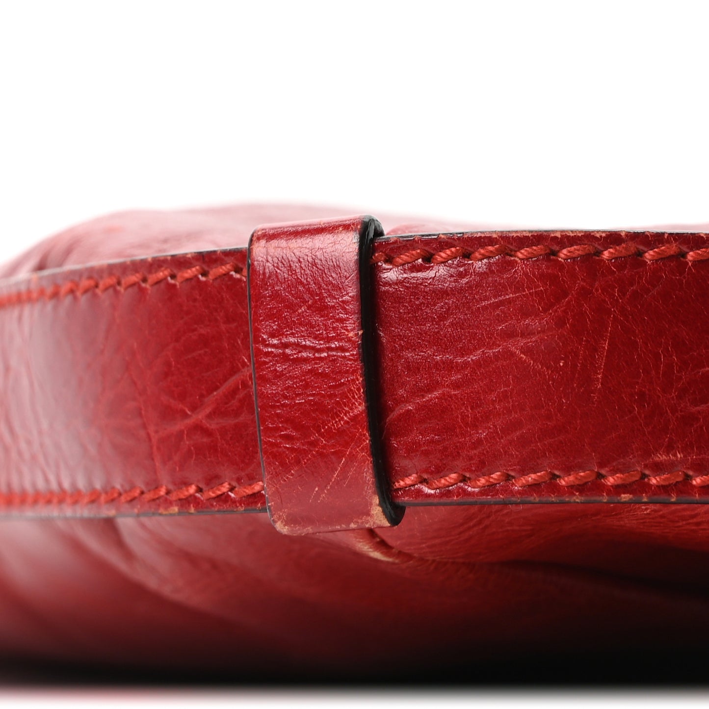Calfskin Buffalo Horn Mombasa Hobo Red