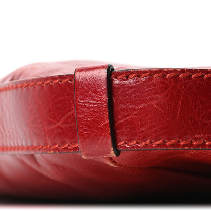 Saint Laurent Calfskin Buffalo Horn Mombasa Hobo Red 10 of 10