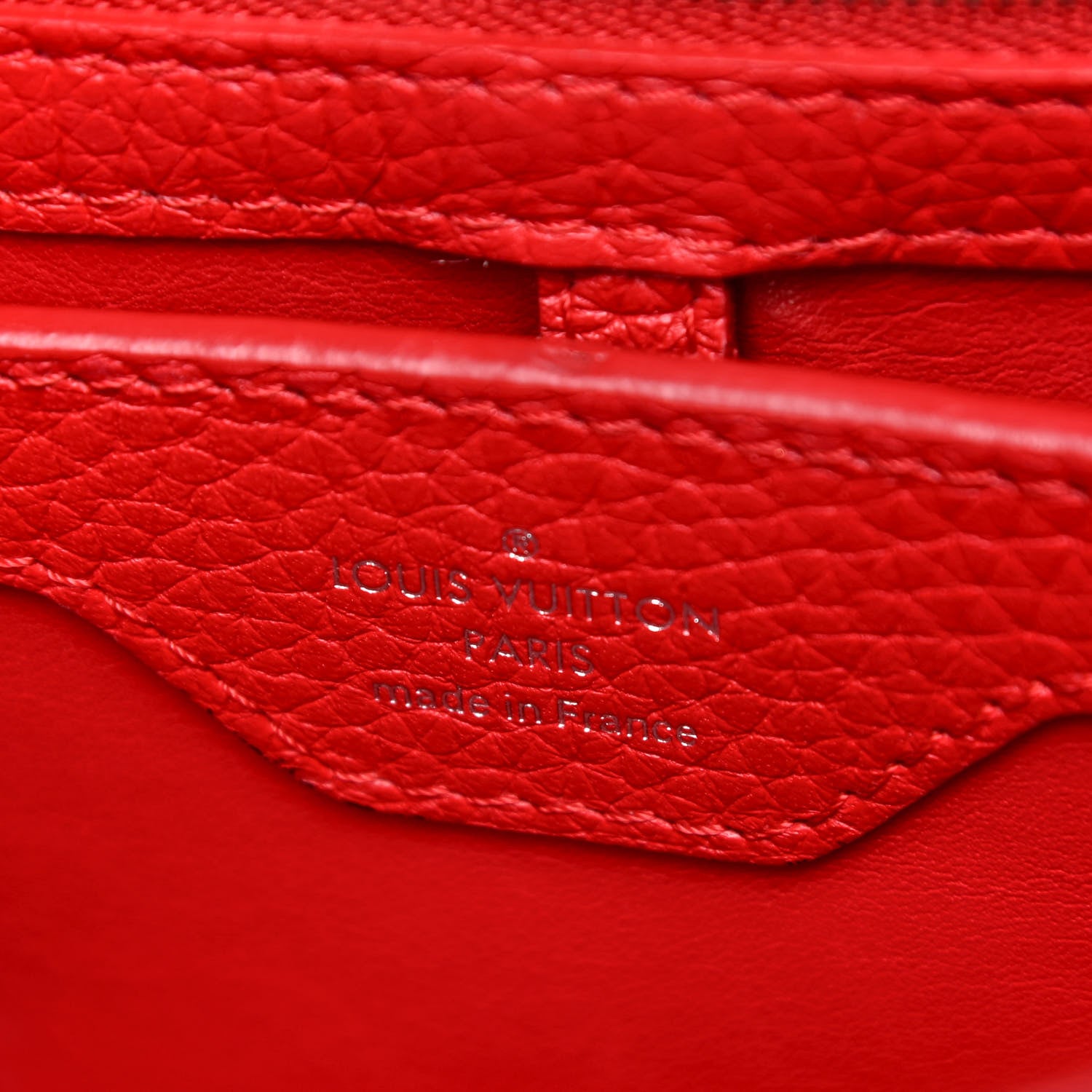 Louis Vuitton Taurillon Capucines BB Rubis 6 of 17