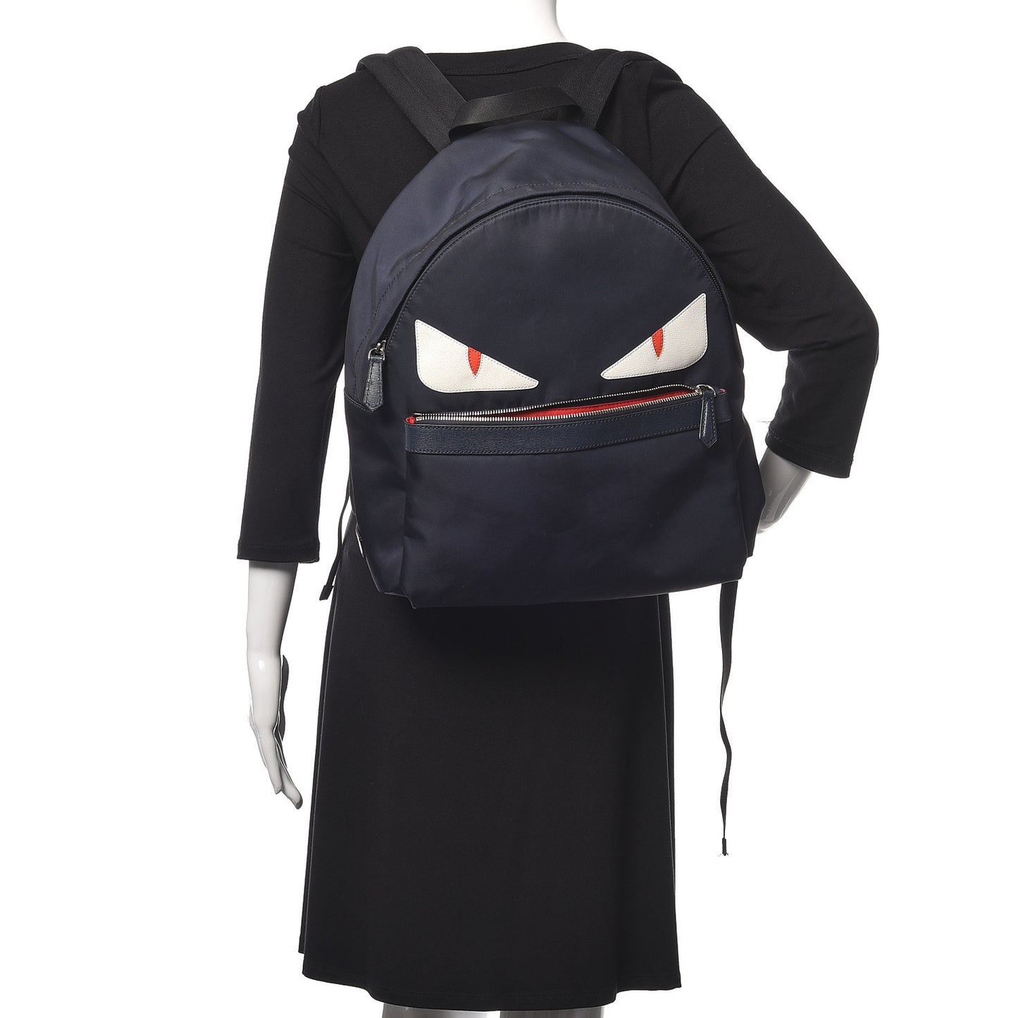 Nylon Vitello Elite Monster Eyes Rounded Backpack Blue Scuro White Multicolor