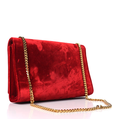 Saint Laurent Velvet Medium Monogram Kate Tassel Shoulder Bag Red 3 of 10