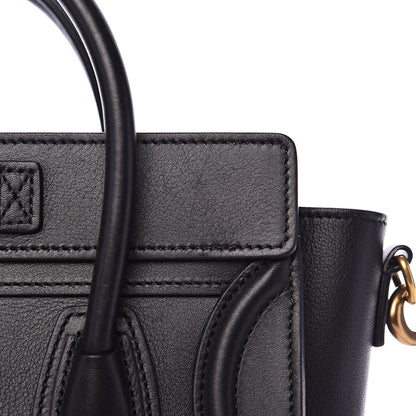 Celine Smooth Calfskin Nano Luggage Black 12 of 14