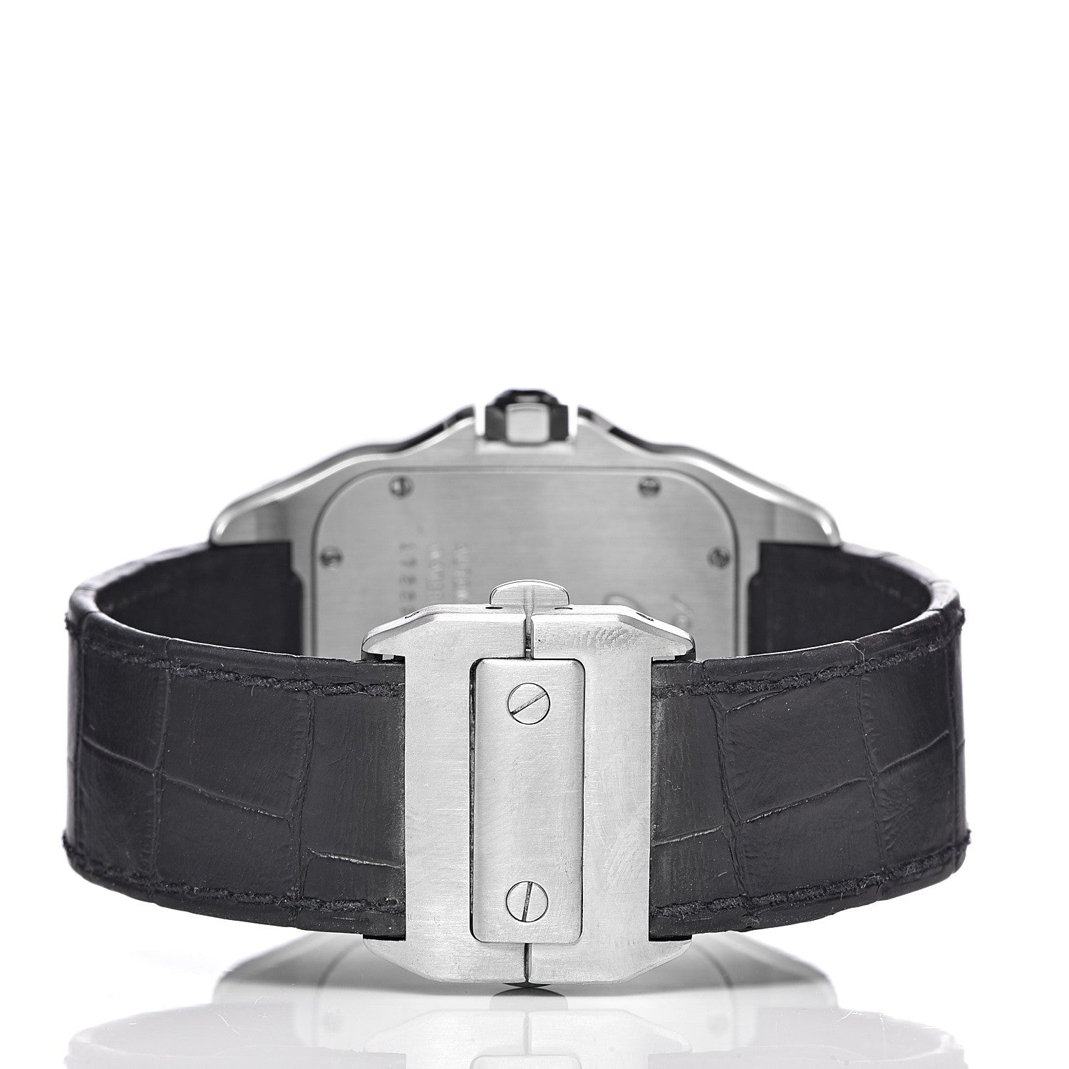 Cartier Stainless Steel Alligator 38mm Santos 100 Automatic Watch 4 of 9