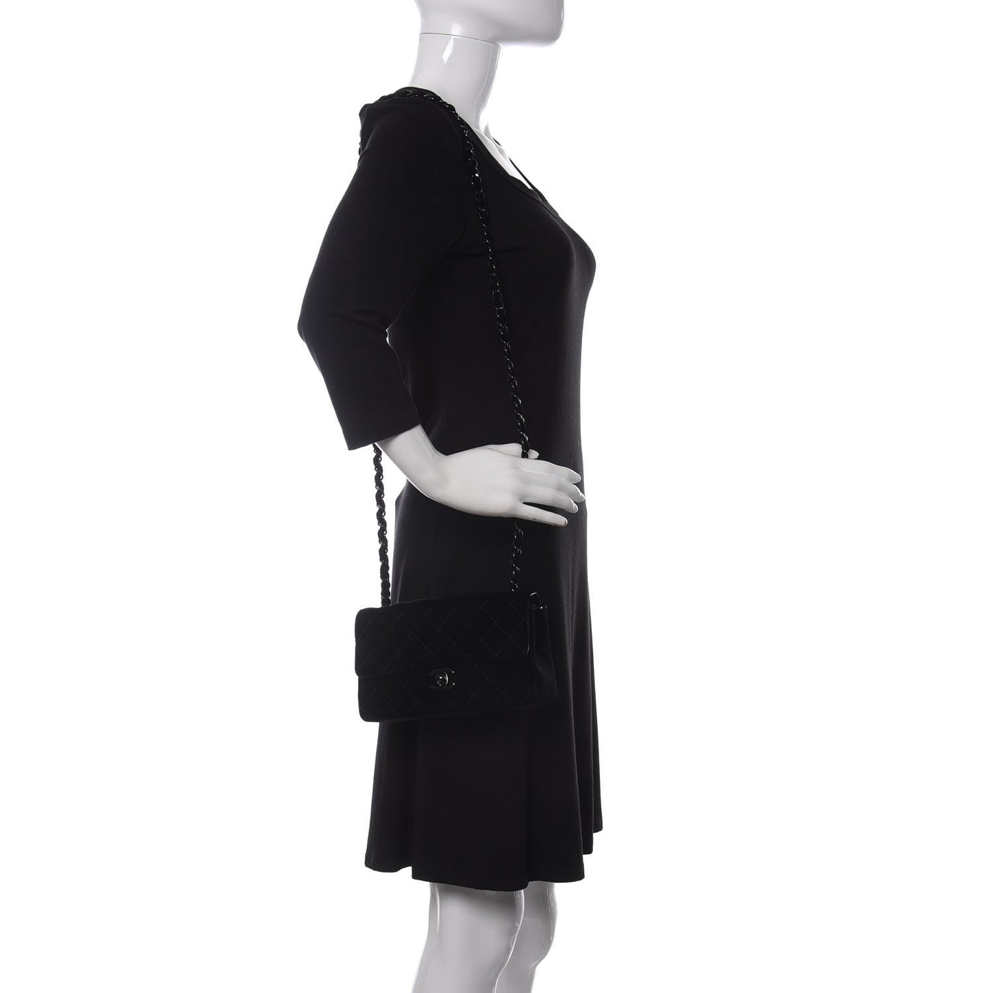 Velvet Quilted Mini Rectangular Flap So Black