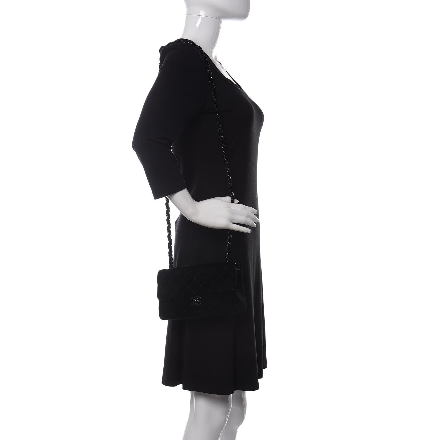 Chanel Velvet Quilted Mini Rectangular Flap So Black 2 of 10