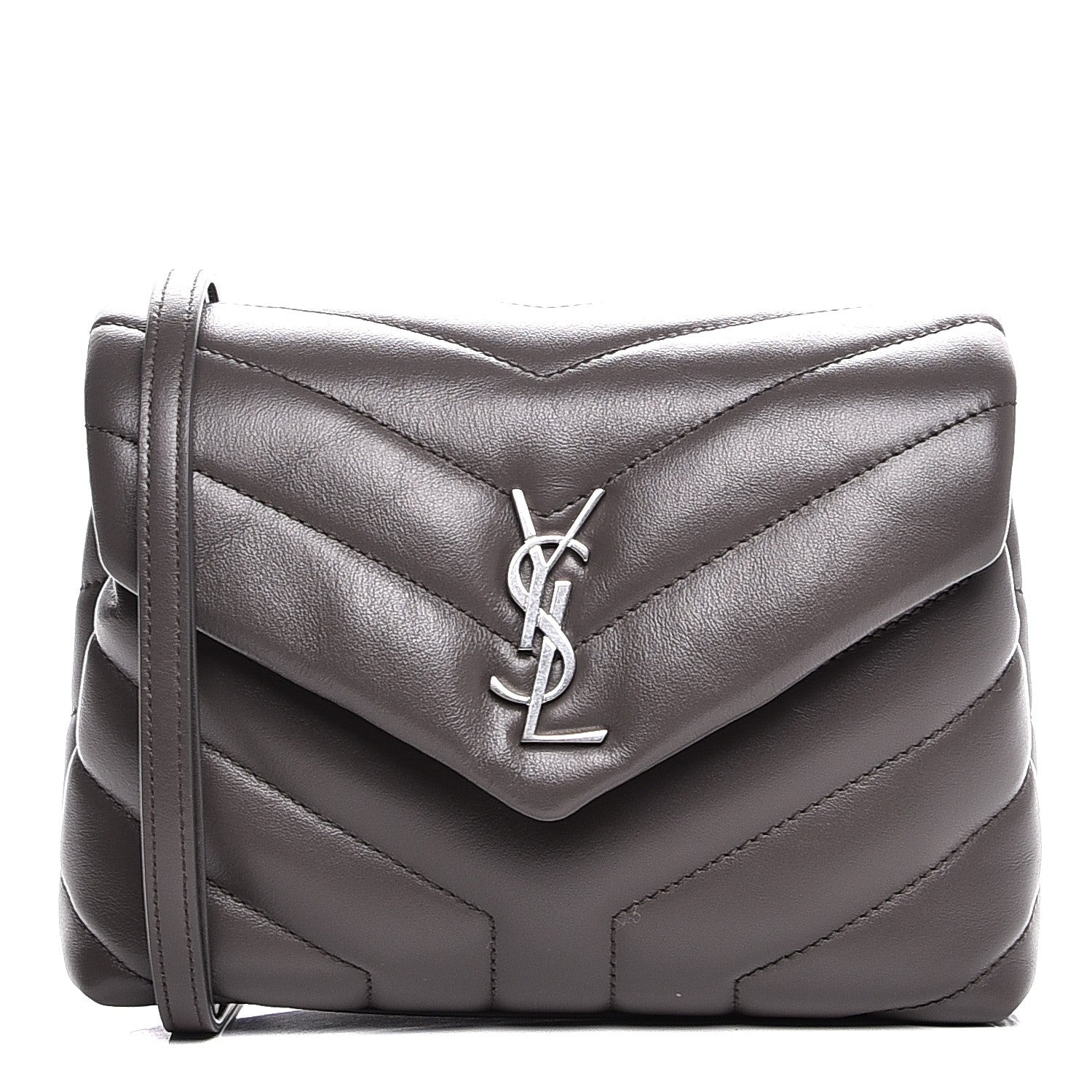 Saint Laurent Calfskin Y Quilted Monogram Toy Loulou Crossbody Bag Earth 1 of 5