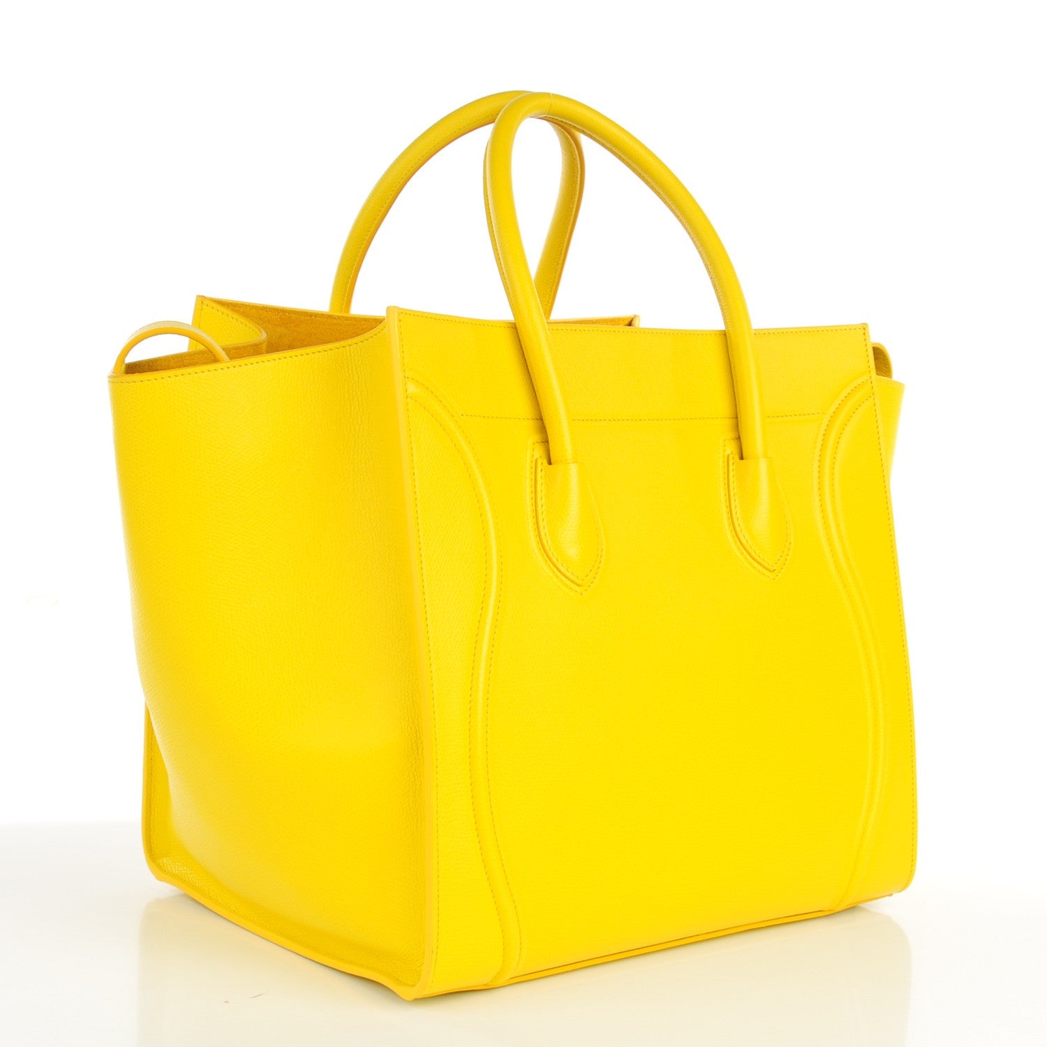 Celine Supple Calfskin Medium Phantom Luggage Sun Yellow 3 of 8