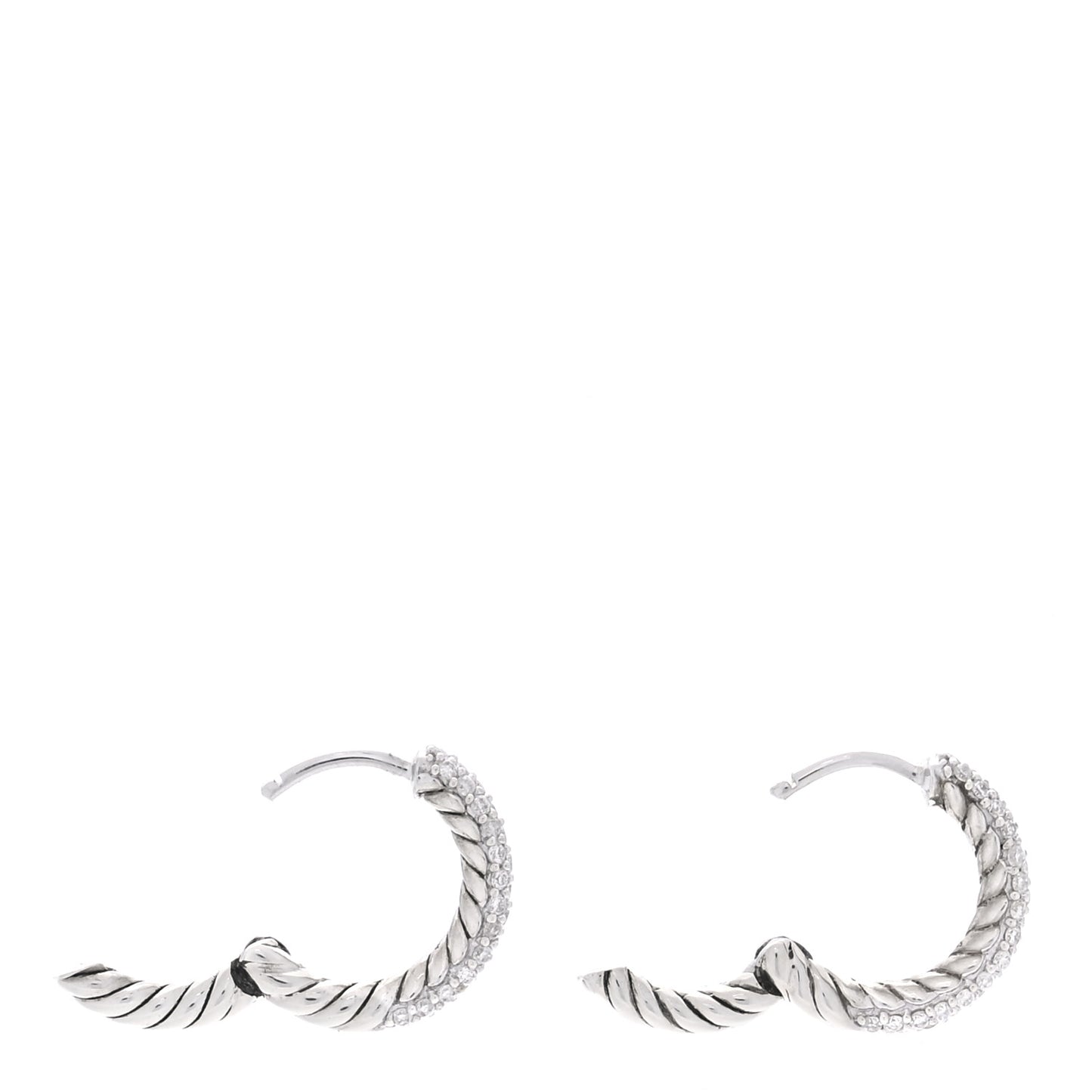 Sterling Silver Diamond Petite Pave Huggie Hoop Earrings