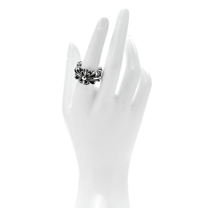 Chrome Hearts Sterling Silver Double Floral Cross Ring 56 7.75 2 of 6