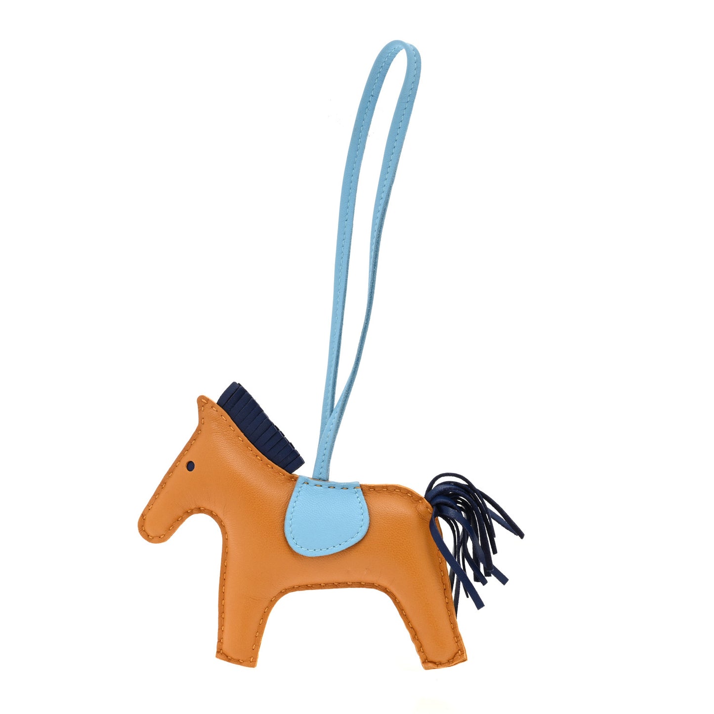 Milo Lambskin Grigri Rodeo Horse Bag Charm GM Kraft Celeste Bleu De Malte