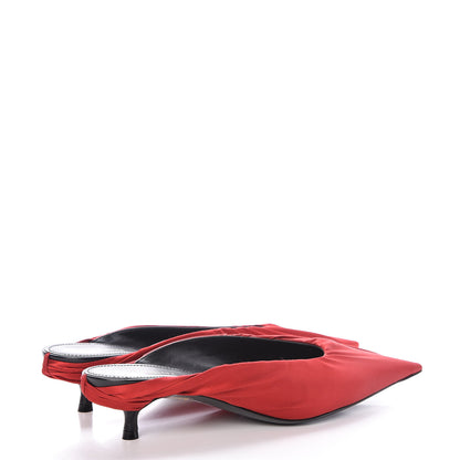 Balenciaga Satin De Soie Skimmer Mules 37 Rouge Cardinal 4 of 9