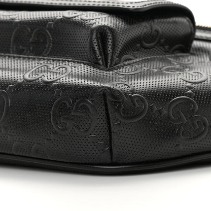 Gucci Calfskin GG Tennis Embossed Pocket Belt Bag Black 10 of 12