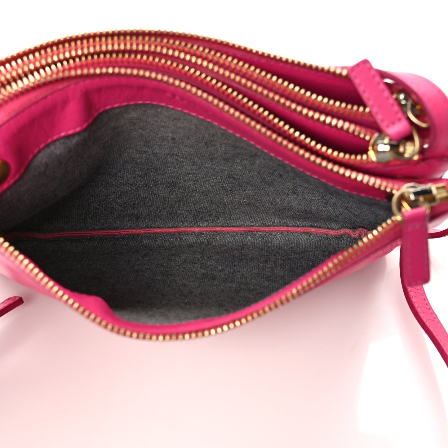 Lambskin Small Trio Crossbody Bag Fuchsia