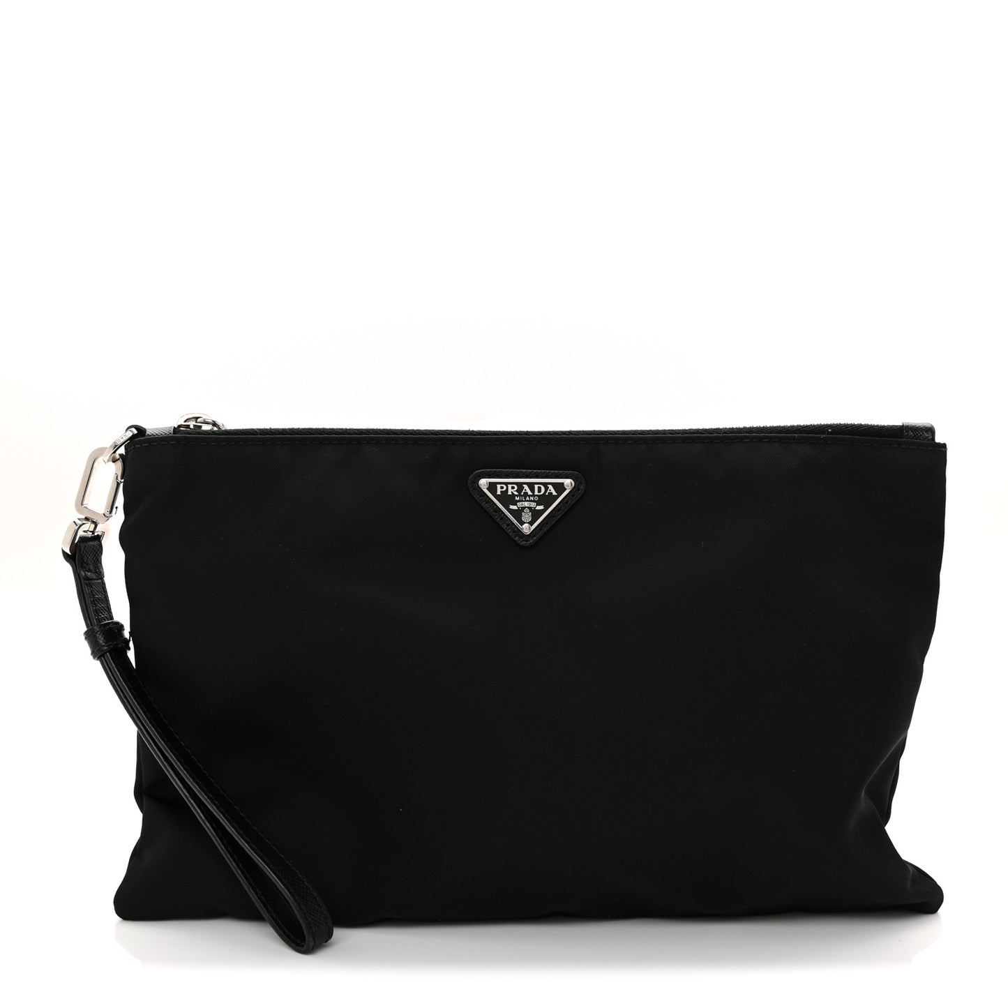 Tessuto Nylon Saffiano Wristlet Black