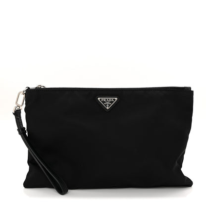 Prada Tessuto Nylon Saffiano Wristlet Black 1 of 8