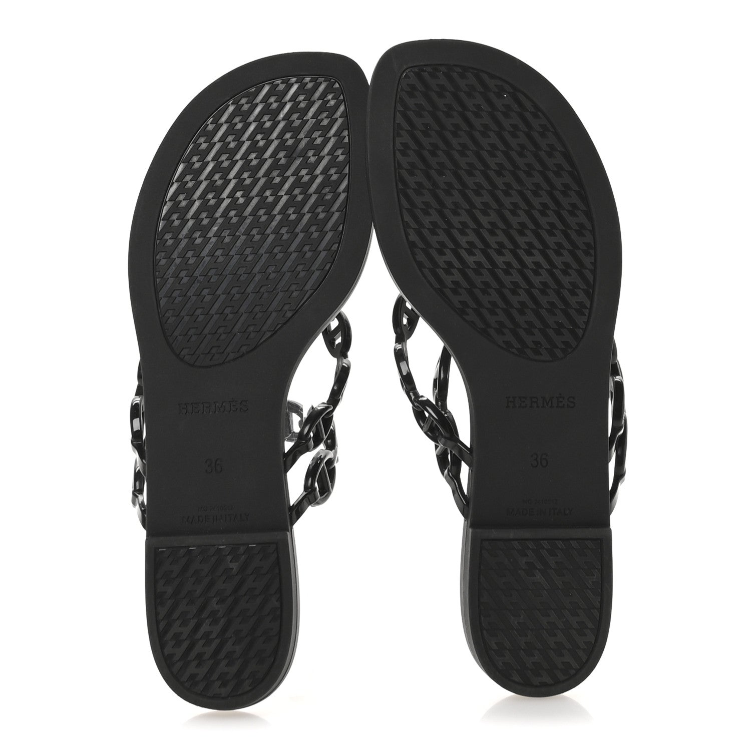 Hermes Rubber Chaine d'Ancre Island Sandals 36 Black 6 of 9