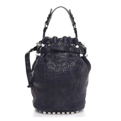 Alexander Wang Pebbled Lambskin Diego Bucket Navy 1 of 6