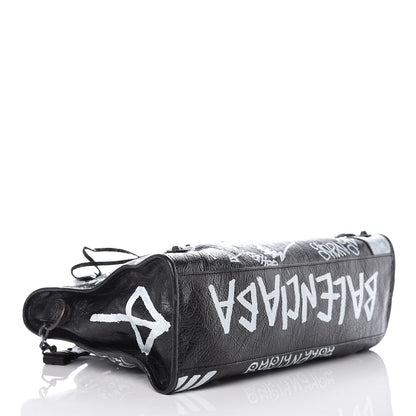 Balenciaga Agneau Arena Graffiti All Over Classic Hardware City Black White 5 of 11