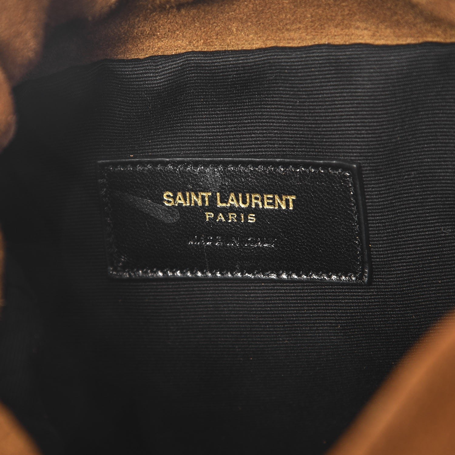 Saint Laurent Suede Calfskin Fringe Bucket Light Ochre 6 of 9