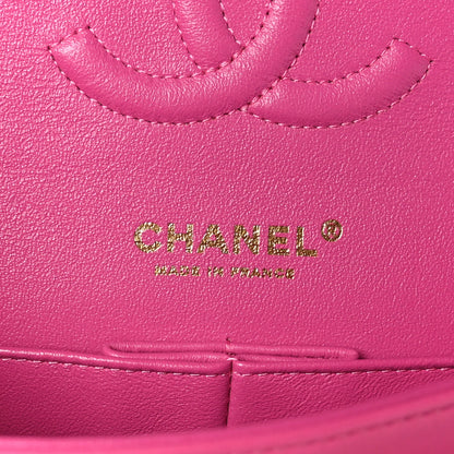 Chanel Lambskin Chevron Quilted Medium Double Flap Pink 6 of 9