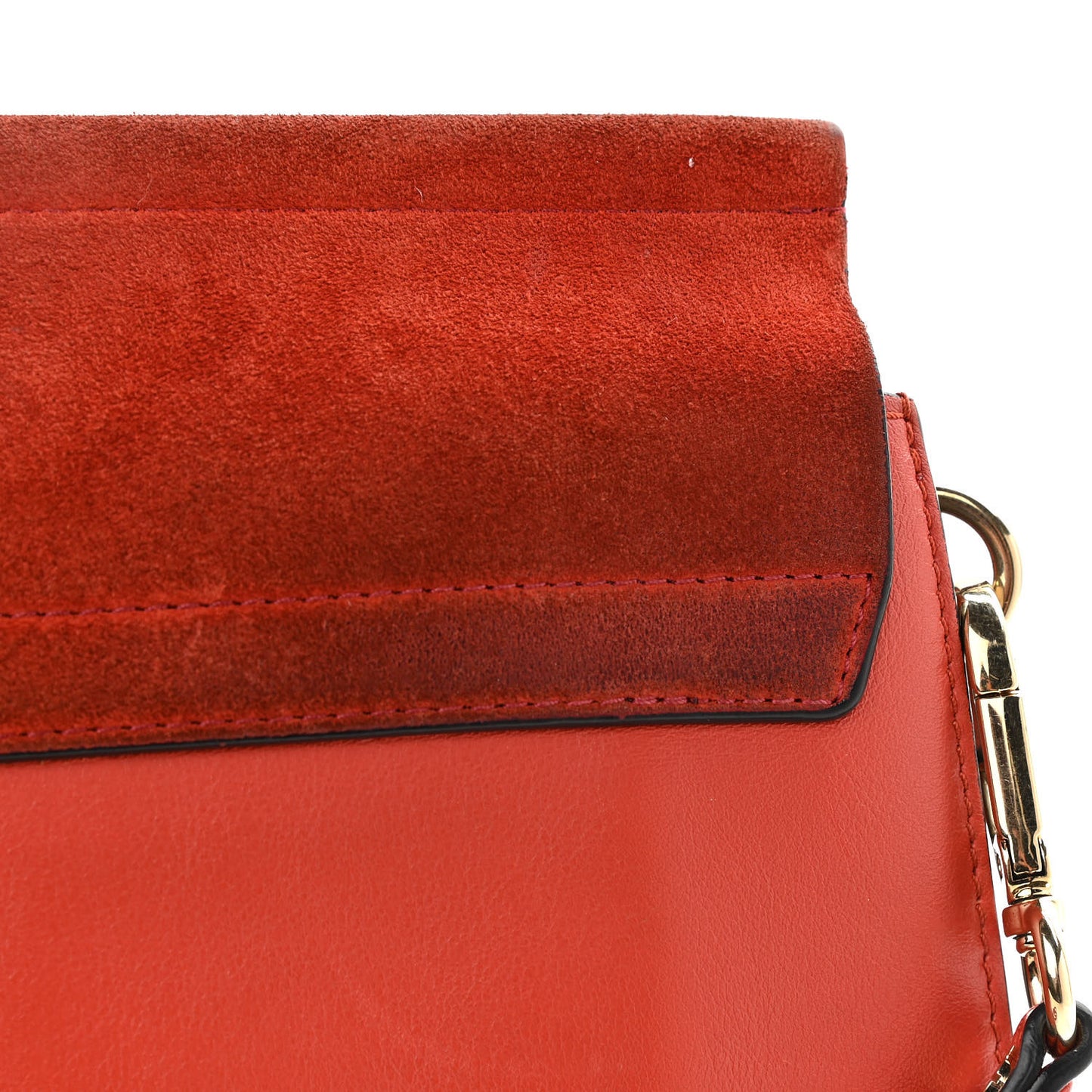 Calfskin Suede Medium Faye Shoulder Bag Sepia Red